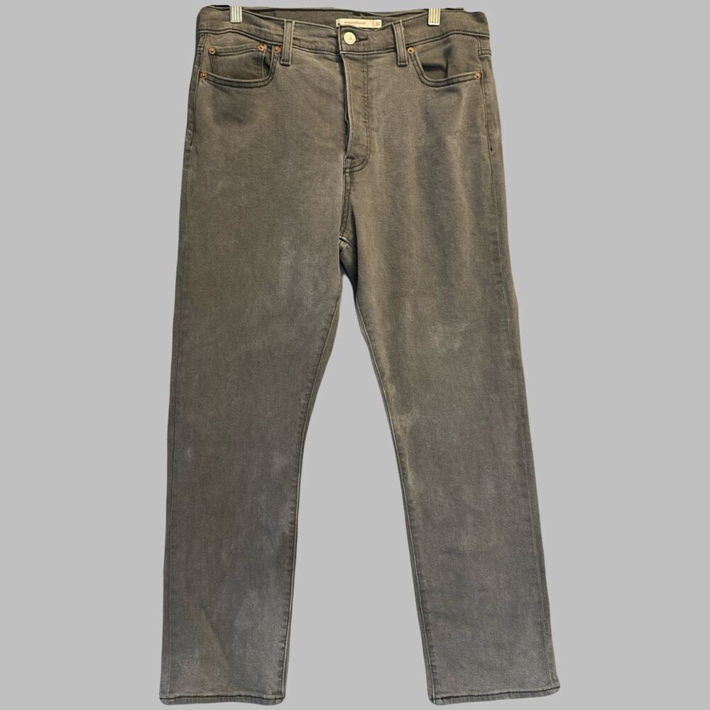 Levi's Wedgie Straight Jeans Button Fly Womens Size 32 28" Gray Charcoal Wash